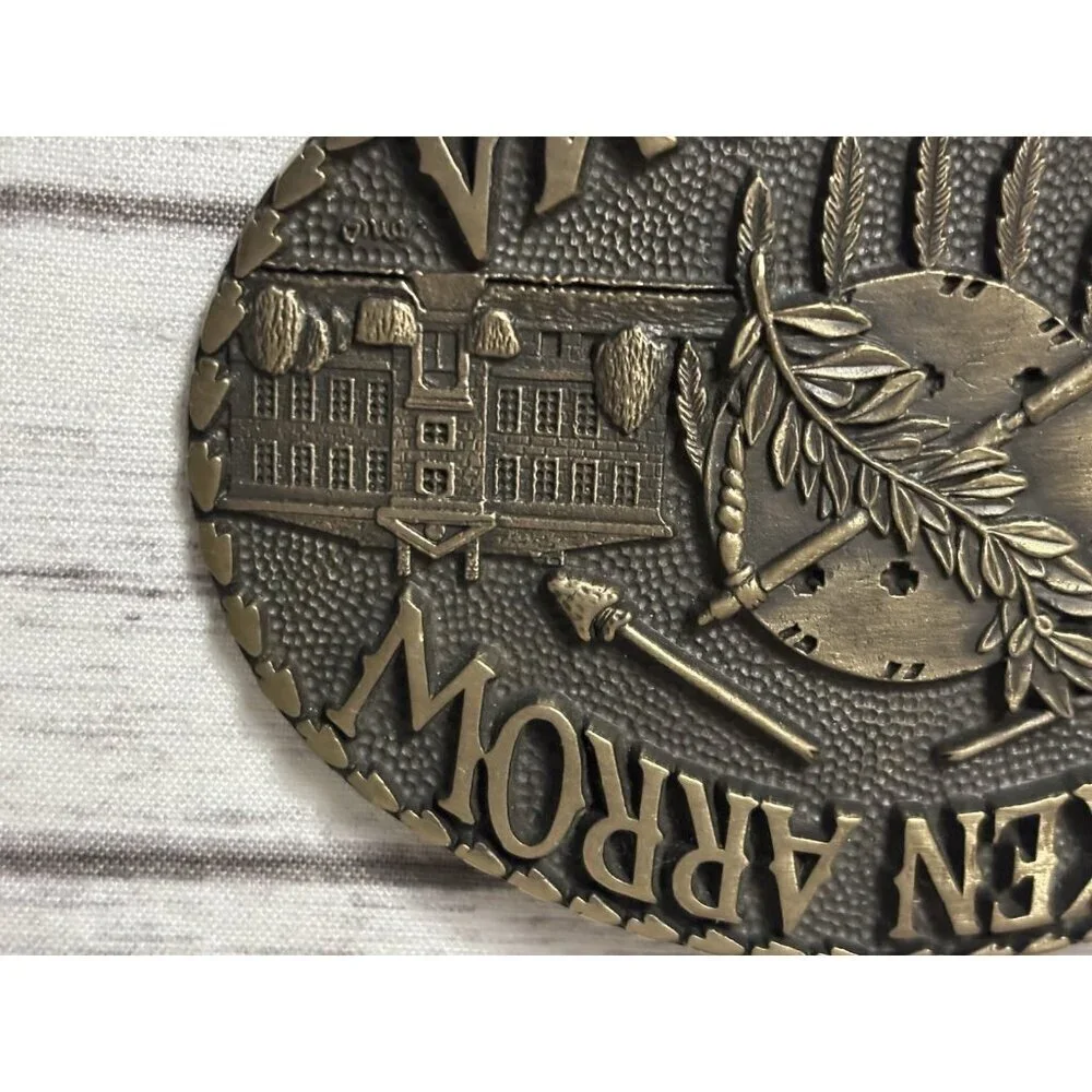 Estate Brass Broken Arrow Oklahoma Native American Peace Pipe Belt Buckle